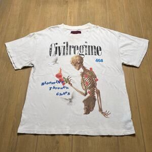 Civil Regime Blooming Through Chaos Skeleton Graphic T Shirt Mens M Skull Y2K